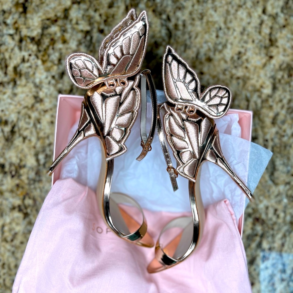 Rose Gold Butterfly Sophia Webster Embroidery Sandal